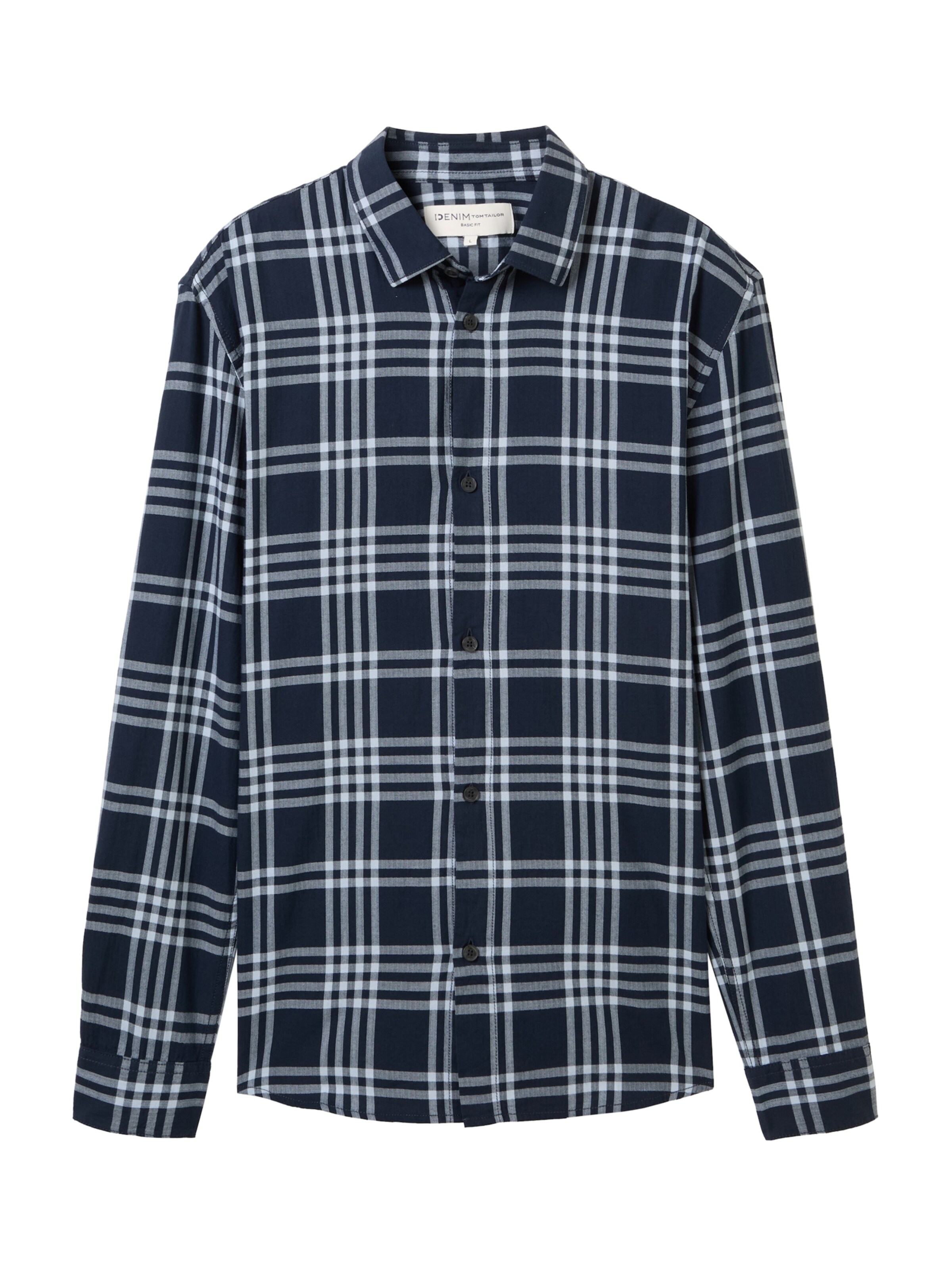 TOM TAILOR DENIM Regular fit Overhemd in Blauw: voorkant