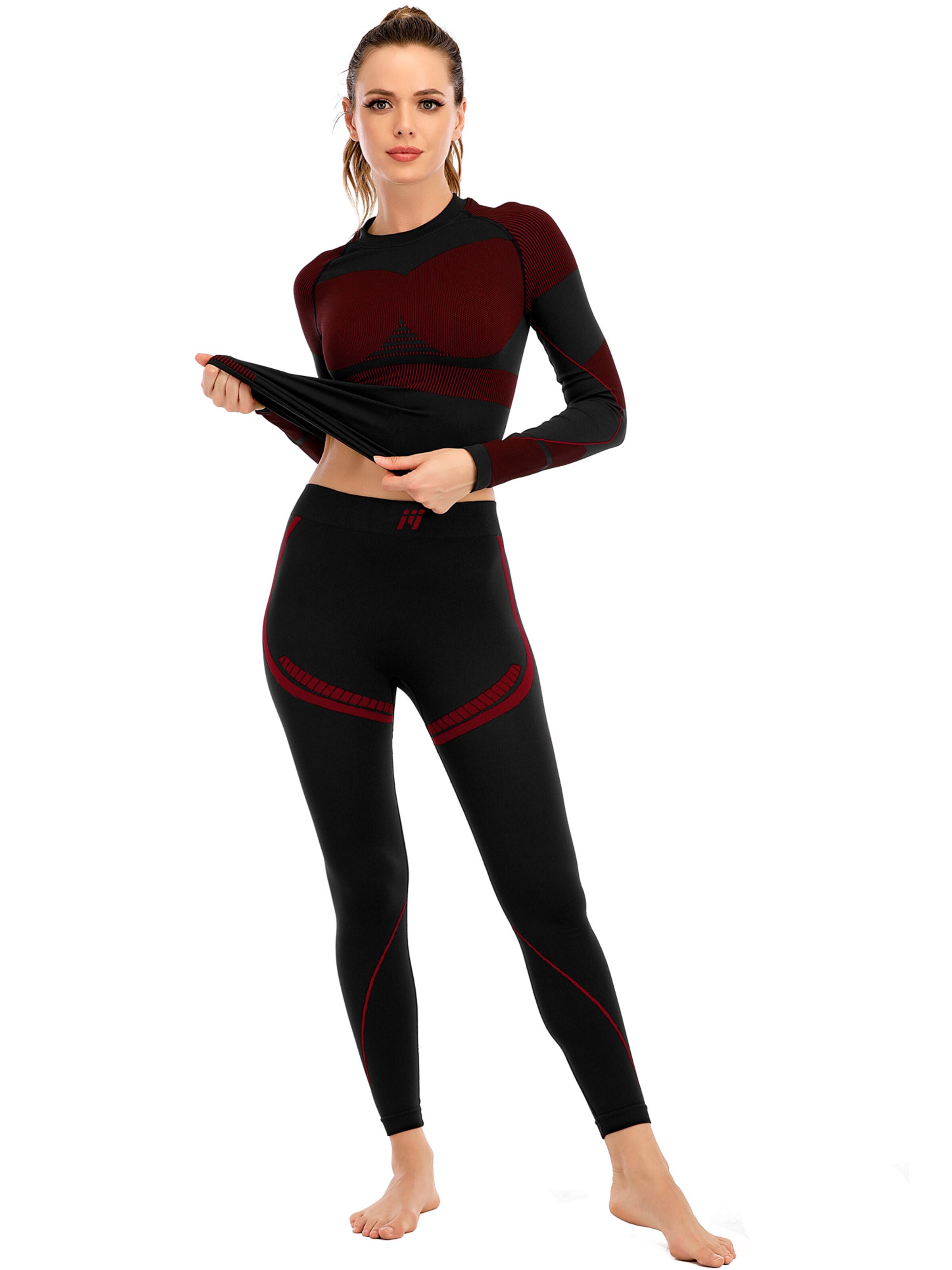 MEETWEE Athletic Bodysuit 'Athletic Underwear Set' in Red