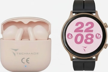 Techmade Digitaluhr 'Dynamic 2 Smartwatch - Bundle mit Kopfhörern' in Pink: Vorderseite
