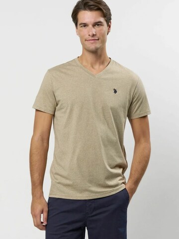 U.S. POLO ASSN. Tričko ' Cem V ' – béžová: přední strana