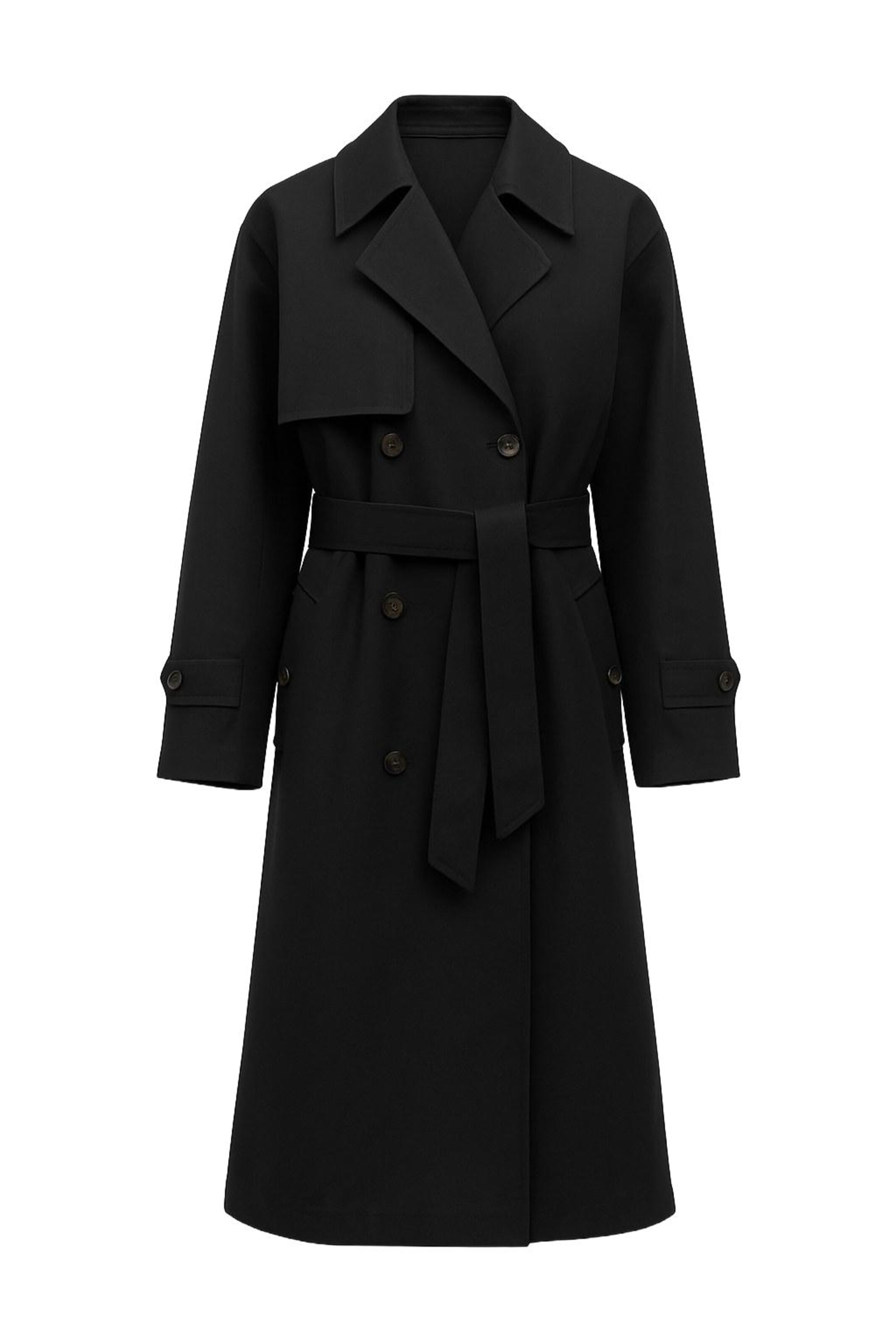 Manteau mi-saison MANUKA en noir : devant