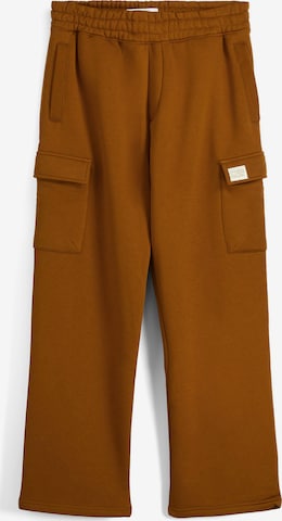 Bershka Wide leg Broek in Bruin: voorkant