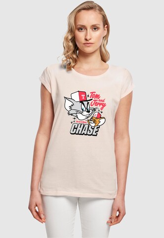 T-shirt 'Tom and Jerry - Chase' ABSOLUTE CULT en rose : devant