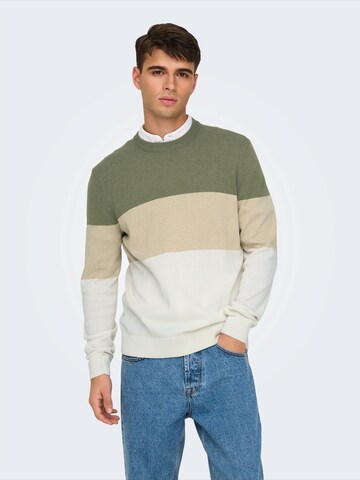 Only & Sons Sweater 'ONSRex' in White: front