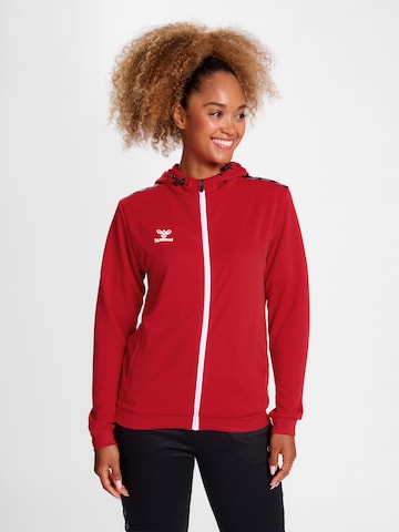 Hummel Athletic Zip-Up Hoodie 'AUTHENTIC PL' in Red: front