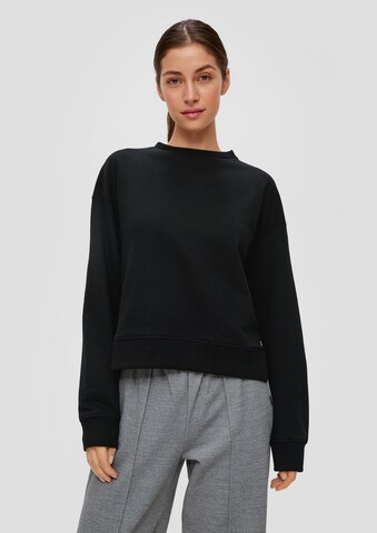 Sweat-shirt QS en noir : devant