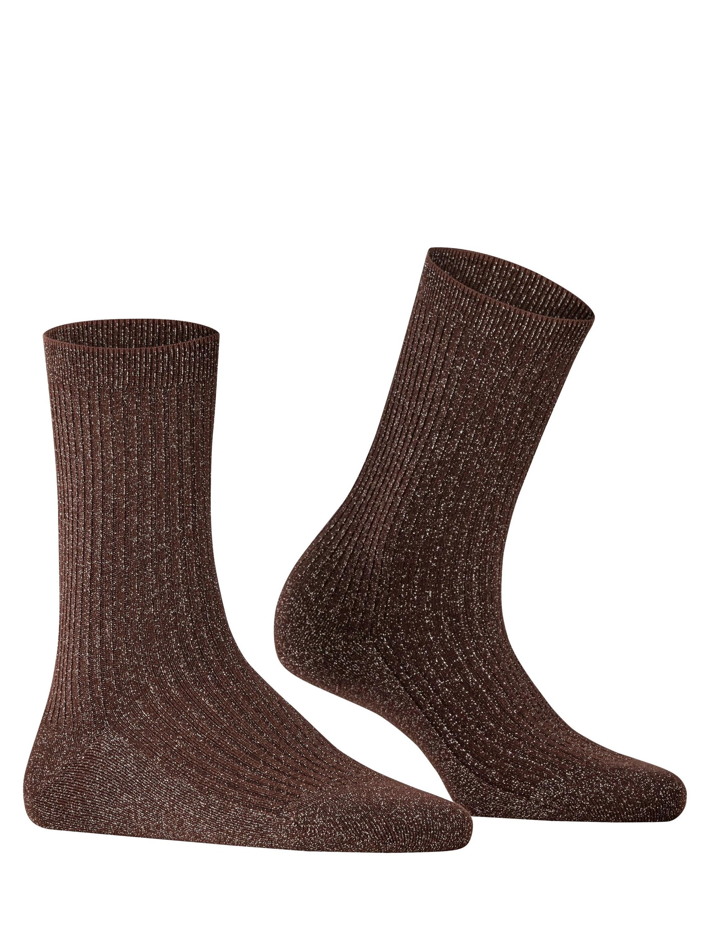FALKE Socken 'Shiny Rib'‌‌‌‌‌‌ in Braun