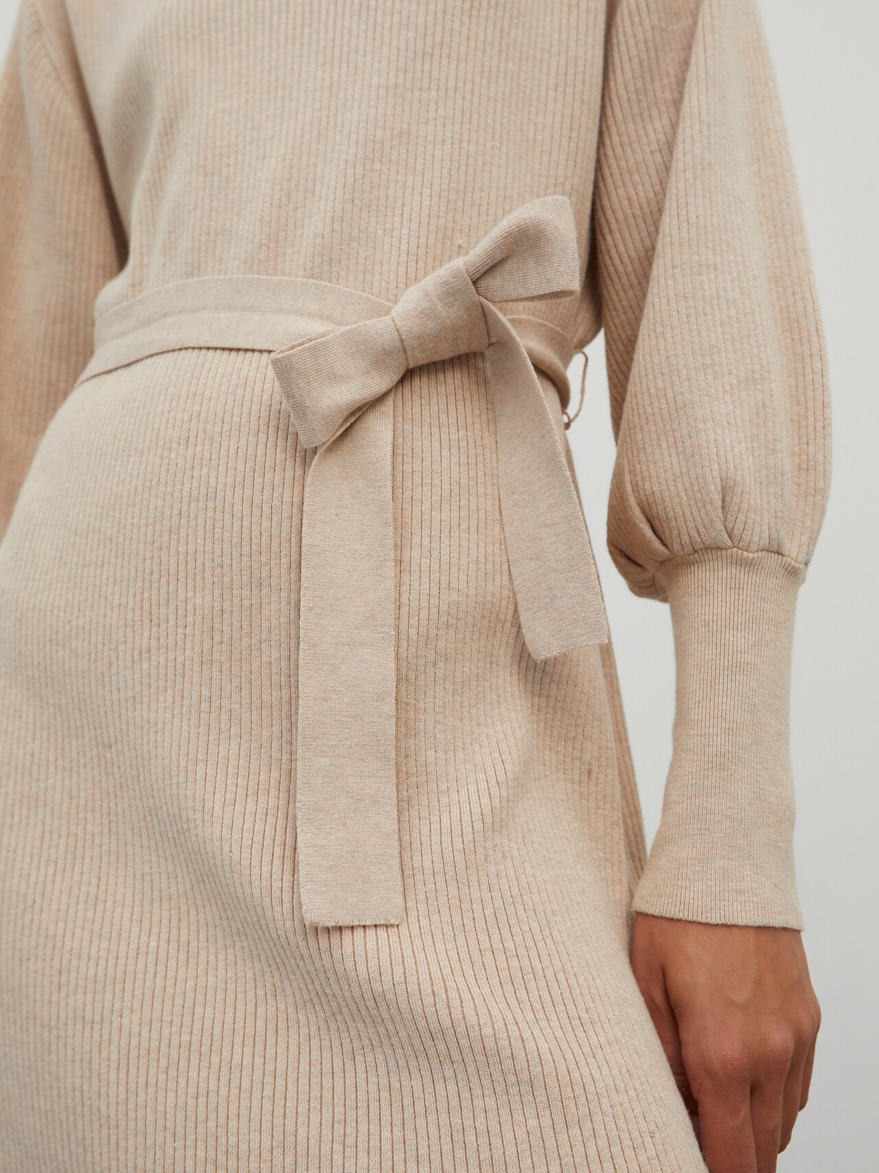 EDITED Gebreide jurk 'Malene' Beige