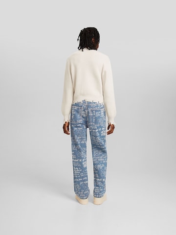 Bershka Loosefit Jeans in Blau