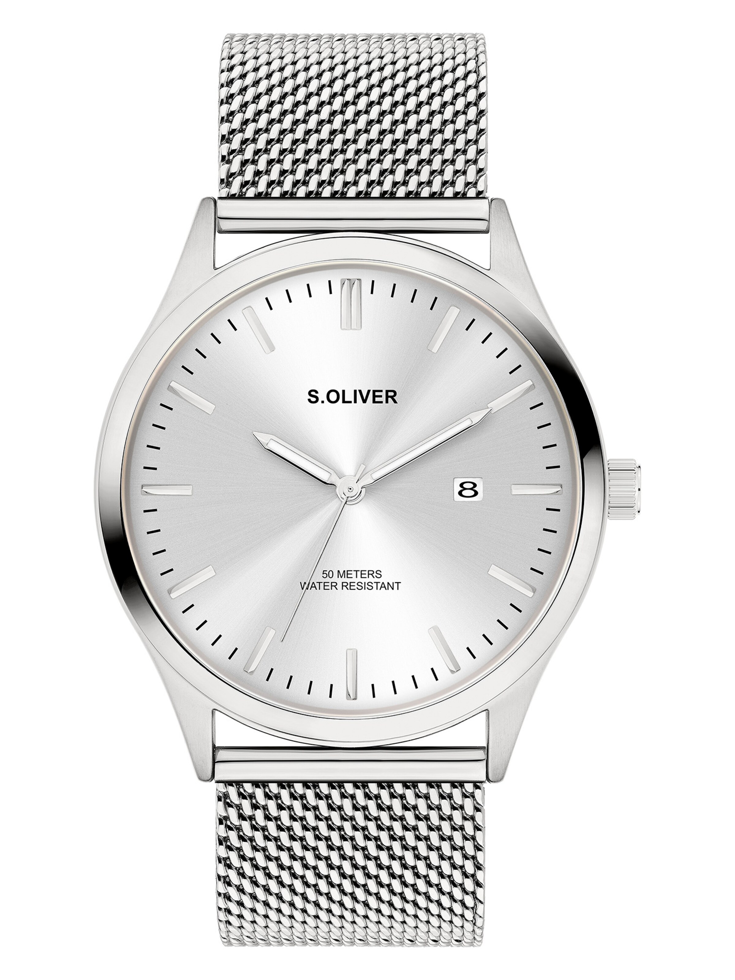 s.Oliver Analoguhr in Silber: Vorderseite