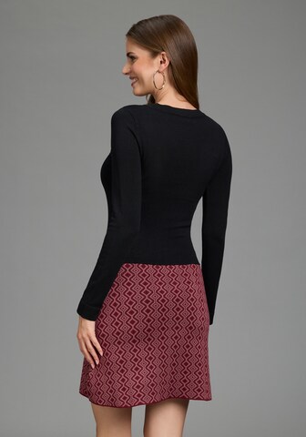 MELROSE Strickkleid in Schwarz