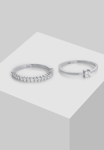 ELLI Jewelry Set 'Kristall Ring' in Silver