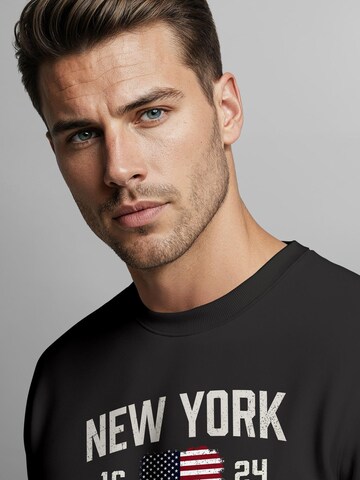 Neverless Sweatshirt 'Brooklyn New York' in Black