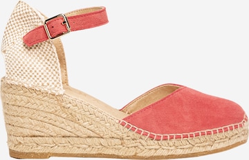 Alhamas - Sandalias con hebilla 'Alpargata Cuña 7 cm' en rosa: frente