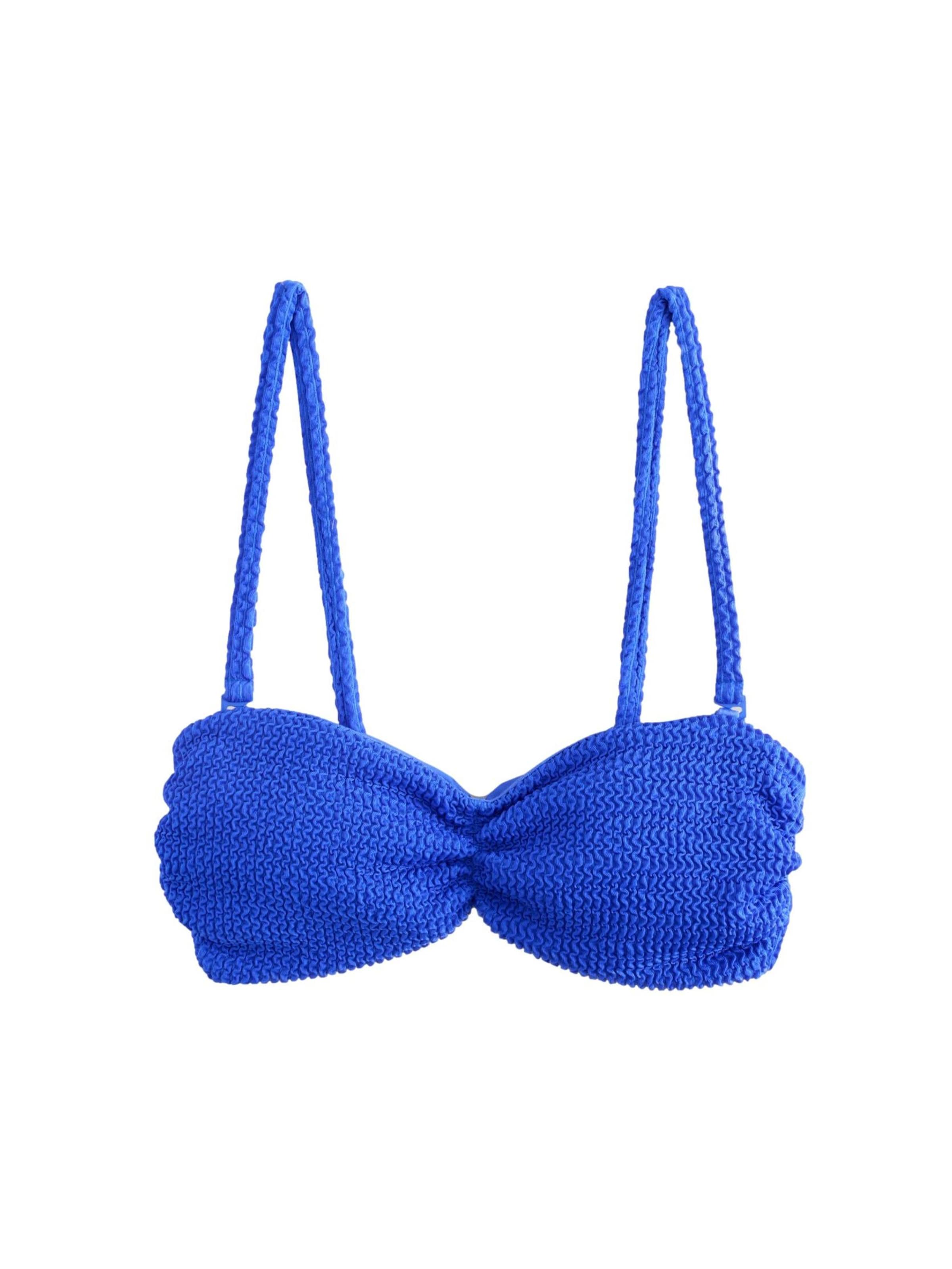 Bandeau Hauts de bikini self. en bleu : devant