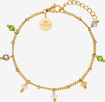 PURELEI Armband 'Boho' in gold / grün / pink / silber, Produktansicht