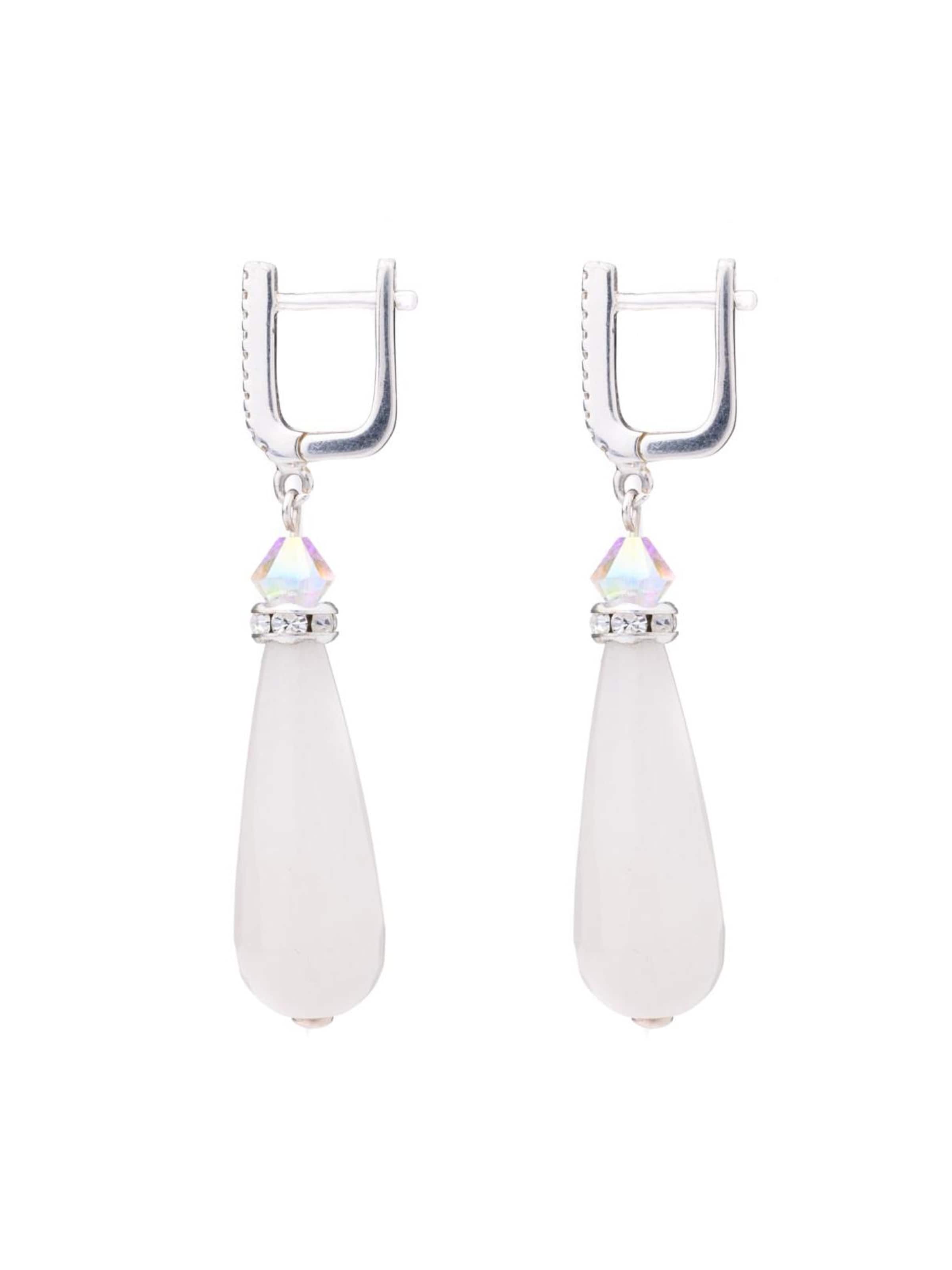 THE GEM STORIES JEWELRY - Pendientes 'Ivory Mist Earrings' en blanco