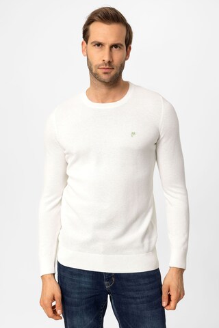 DENIM CULTURE Sweter 'LEVIN' w kolorze biały: przód