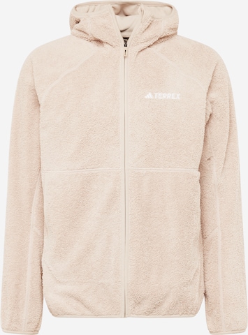 ADIDAS TERREX - Chaqueta polar funcional 'Techrock' en beige: frente