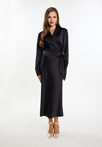 Camicia da donna di faina in nero