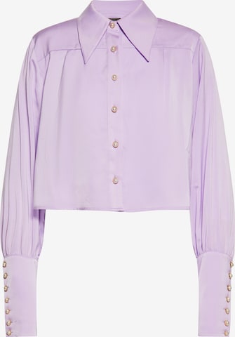 Camicia da donna di faina in lilla: frontale