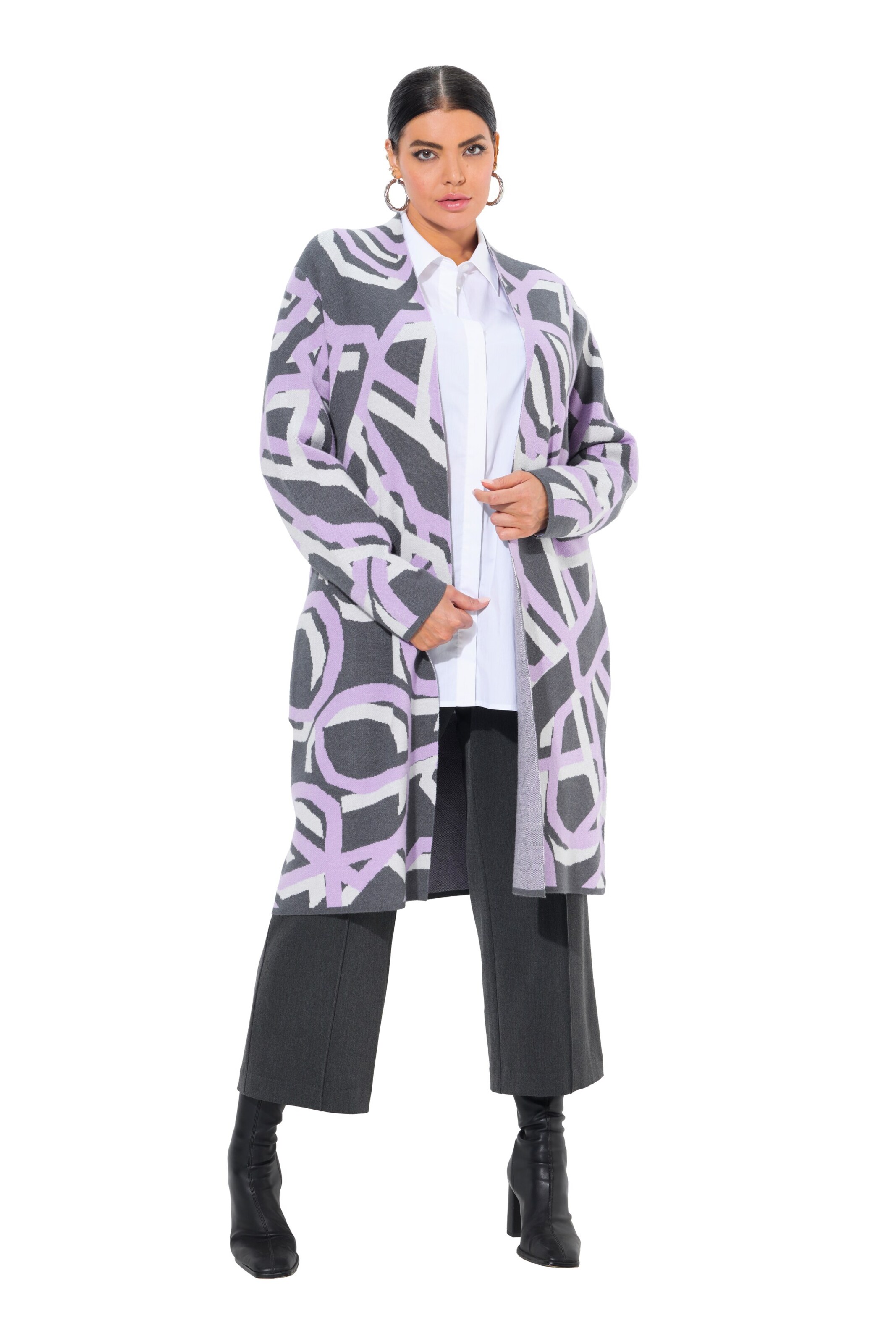 Ulla Popken Gebreid vest in Lila