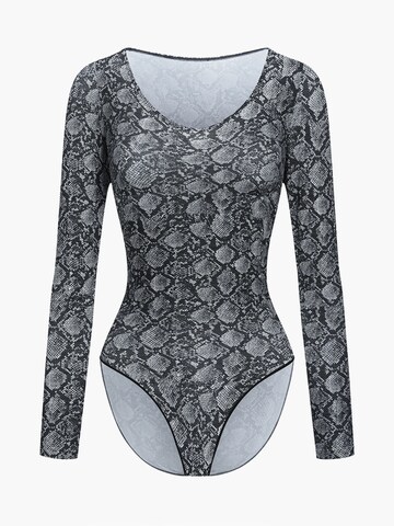 Body modellante 'Bodysuit Sculpting Shapewear Longsleeve mit Slip' di cfab (formerly creamy fabrics) in grigio