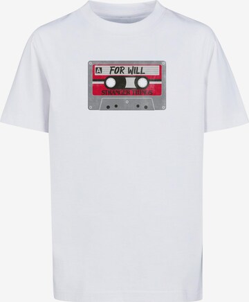ABSOLUTE CULT Shirt 'Stranger Things - Cassette For Will' in White: front