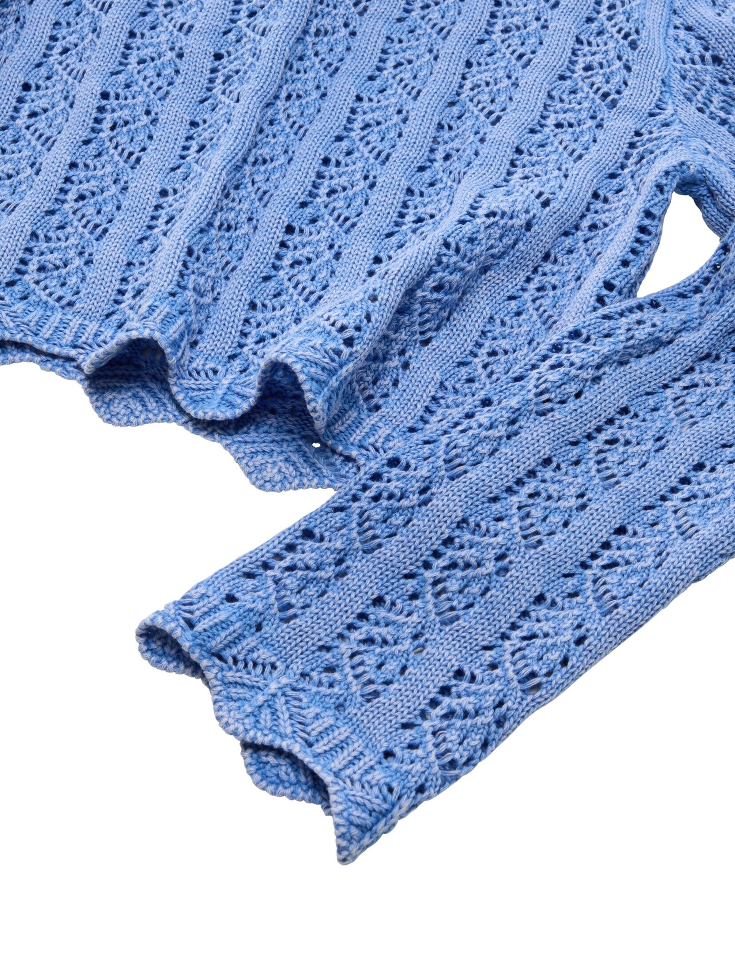 TOM TAILOR Trui 'Ajour' in Blauw