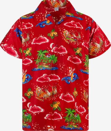 King Kameha Hemd 'Christmas Island' in Rot: Vorderseite