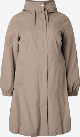 Zizzi Between-Season Jacket 'SHILA' in Brown: front