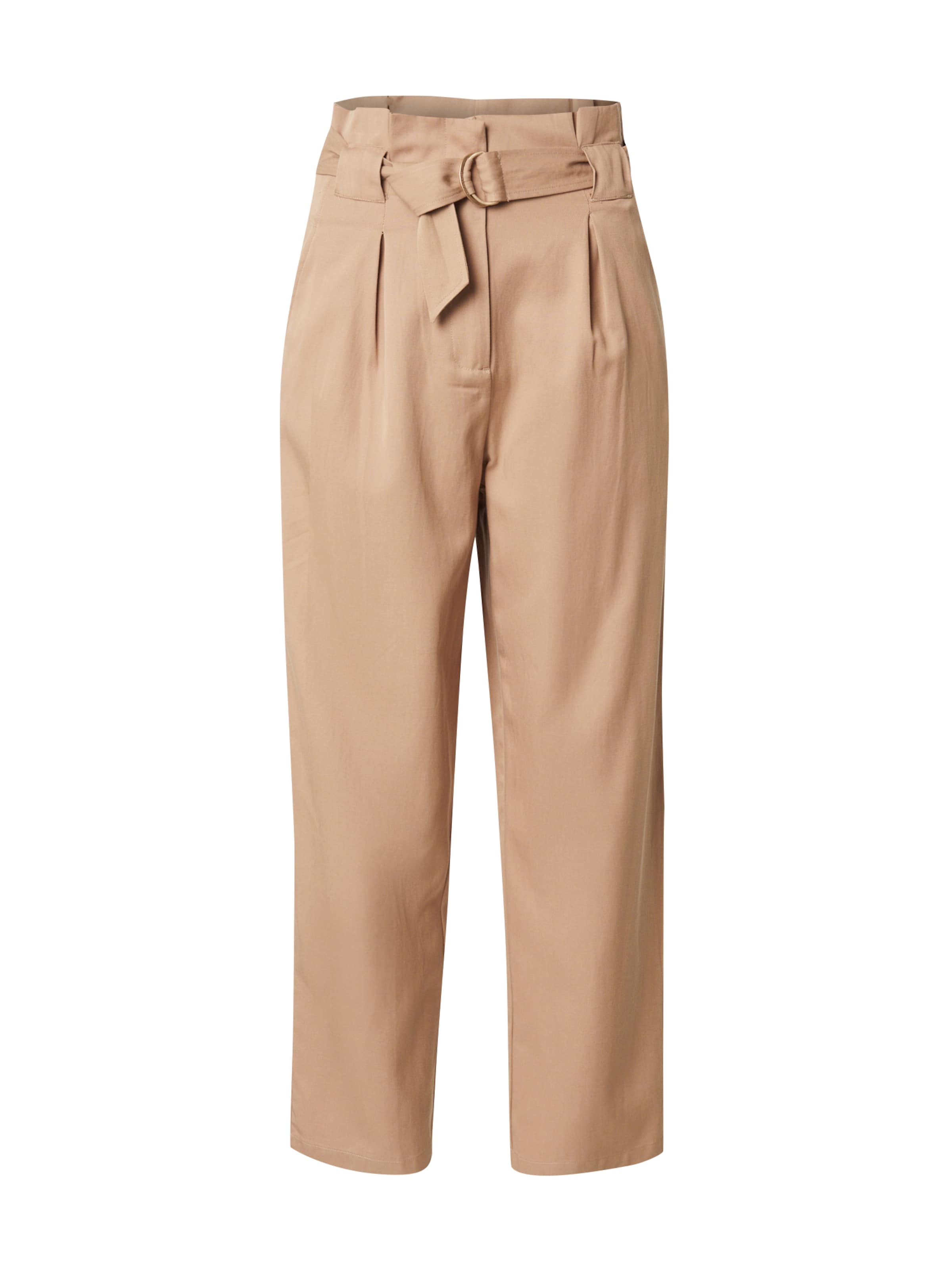 SCOTCH & SODA regular Bukser med lægfolder 'CORE DAISY' i beige: forside