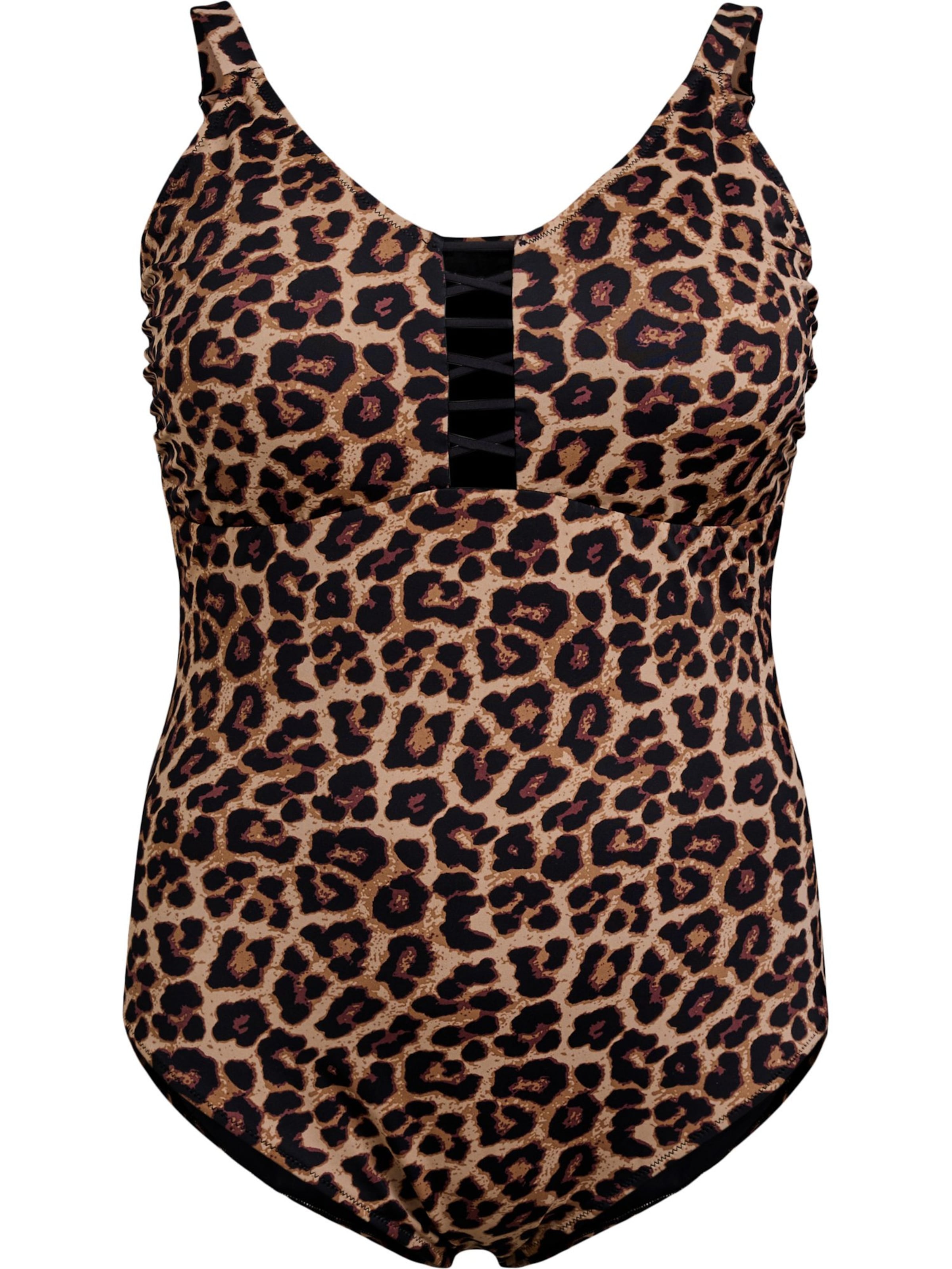 Swim by Zizzi Бюстие Бански костюм 'Slorina' в кафяво: отпред