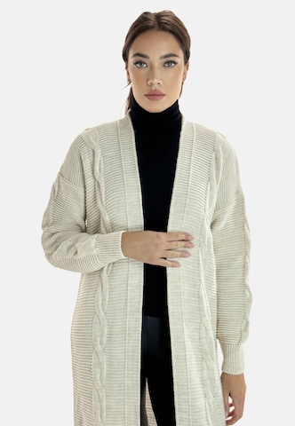 Elara Gebreid vest in Beige: voorkant