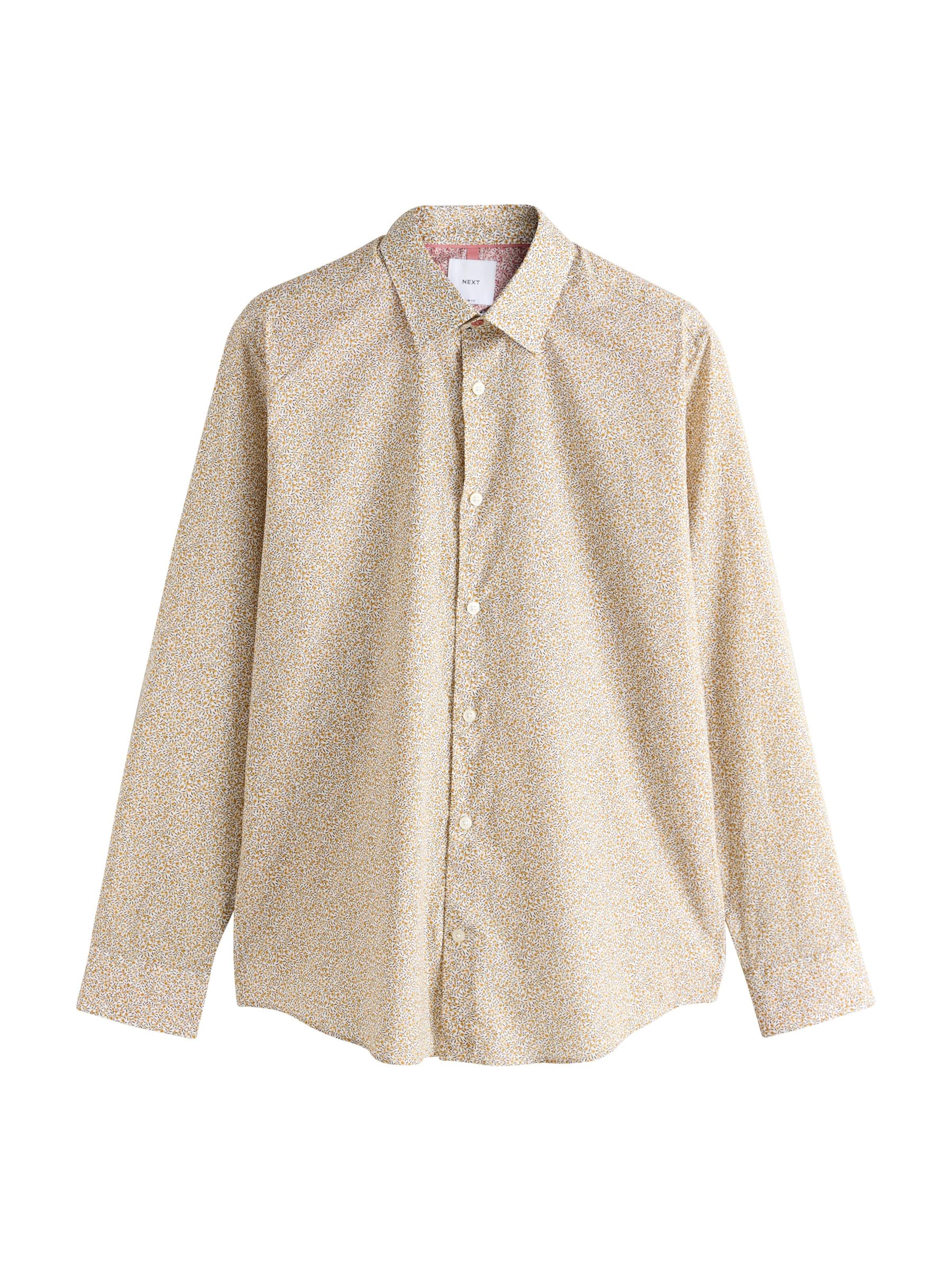 Next Regular fit Button Up Shirt in Yellow: front