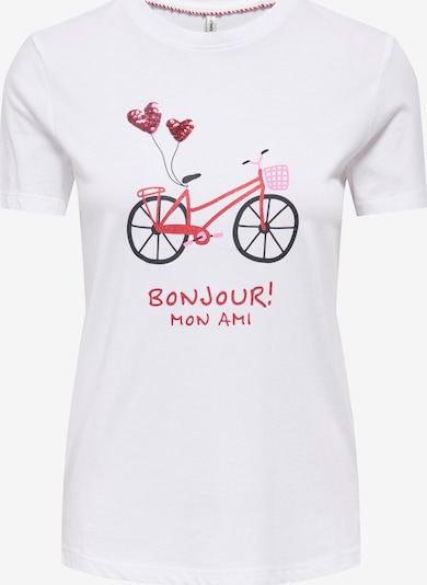 Tricou 'ONLKITA' ONLY pe roz / negru / alb, Vizualizare produs