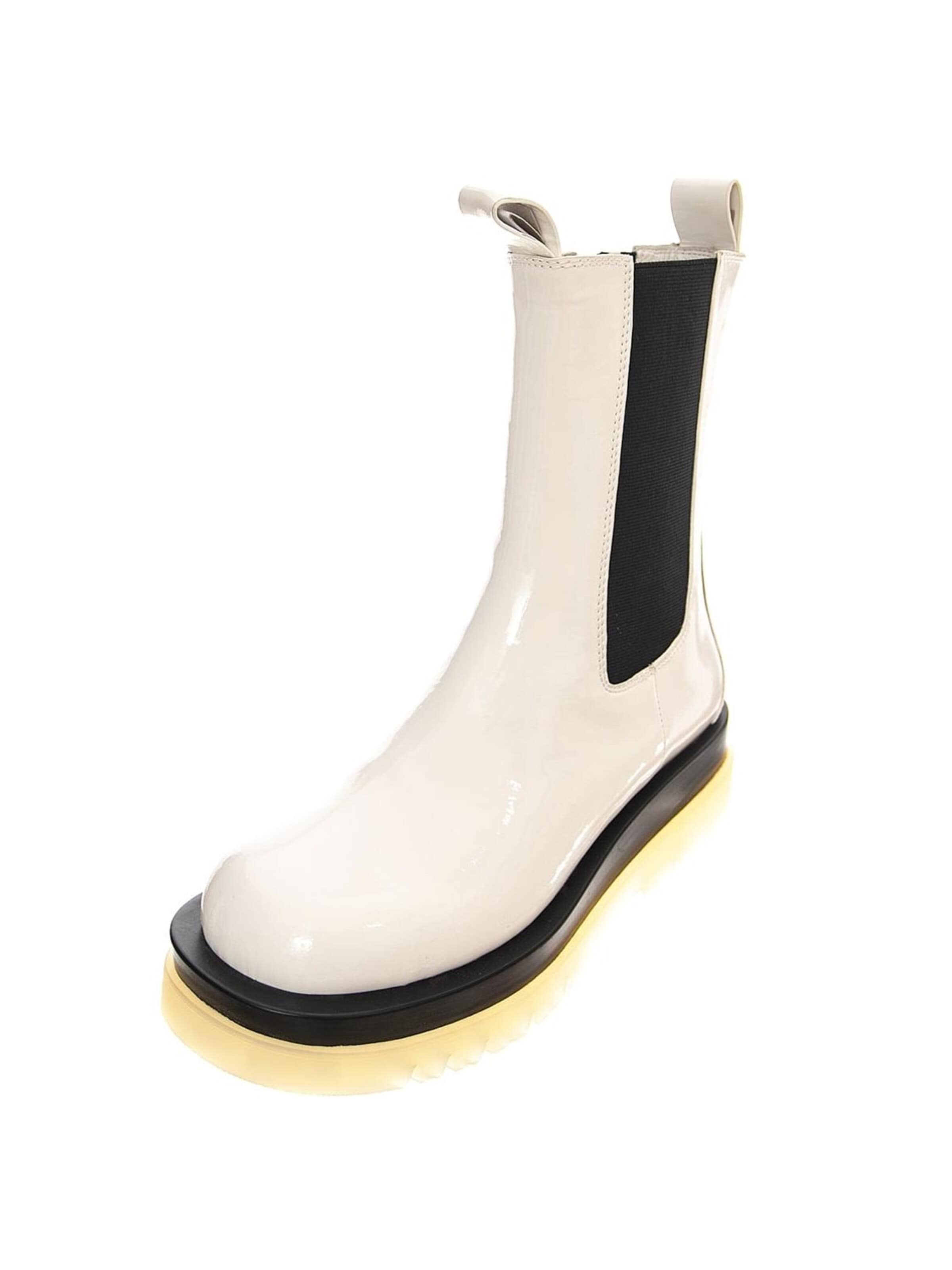 Jeffrey Campbell Laarzen 'Tanked-Cb' in Wit: voorkant