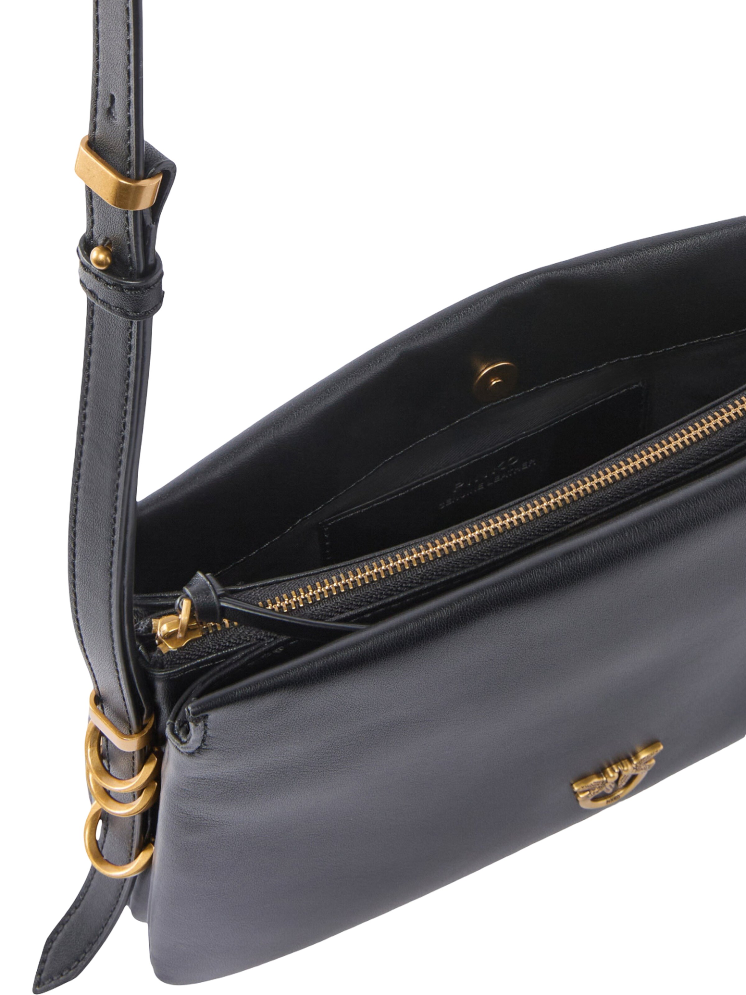 PINKO Skuldertaske 'TRIPLET MINI VITELLO MORBIDO 105883 A0QO' i sort