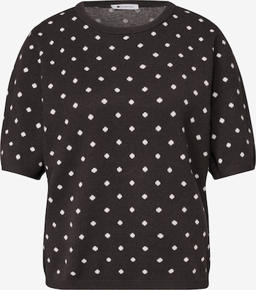 STREET ONE Kurzarm Pullover mit Rundhals und Muster in Braun: Vorderseite