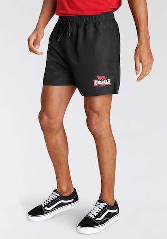 LONSDALE Regular Pants in Black: front