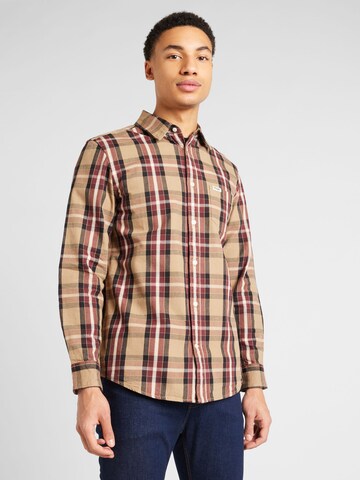 Coupe regular Chemise 'LEAD'' WRANGLER en beige : devant