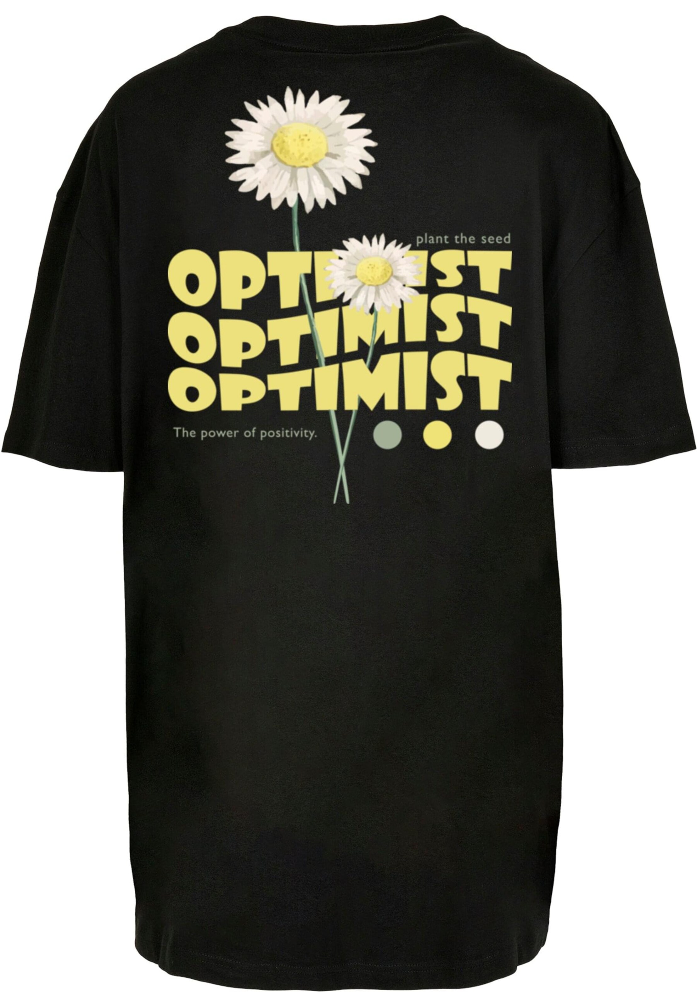 Merchcode Oversized shirt 'Optimist' in Zwart