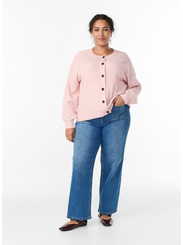 Zizzi Вязаная кофта 'Cavista' в Ярко-розовый