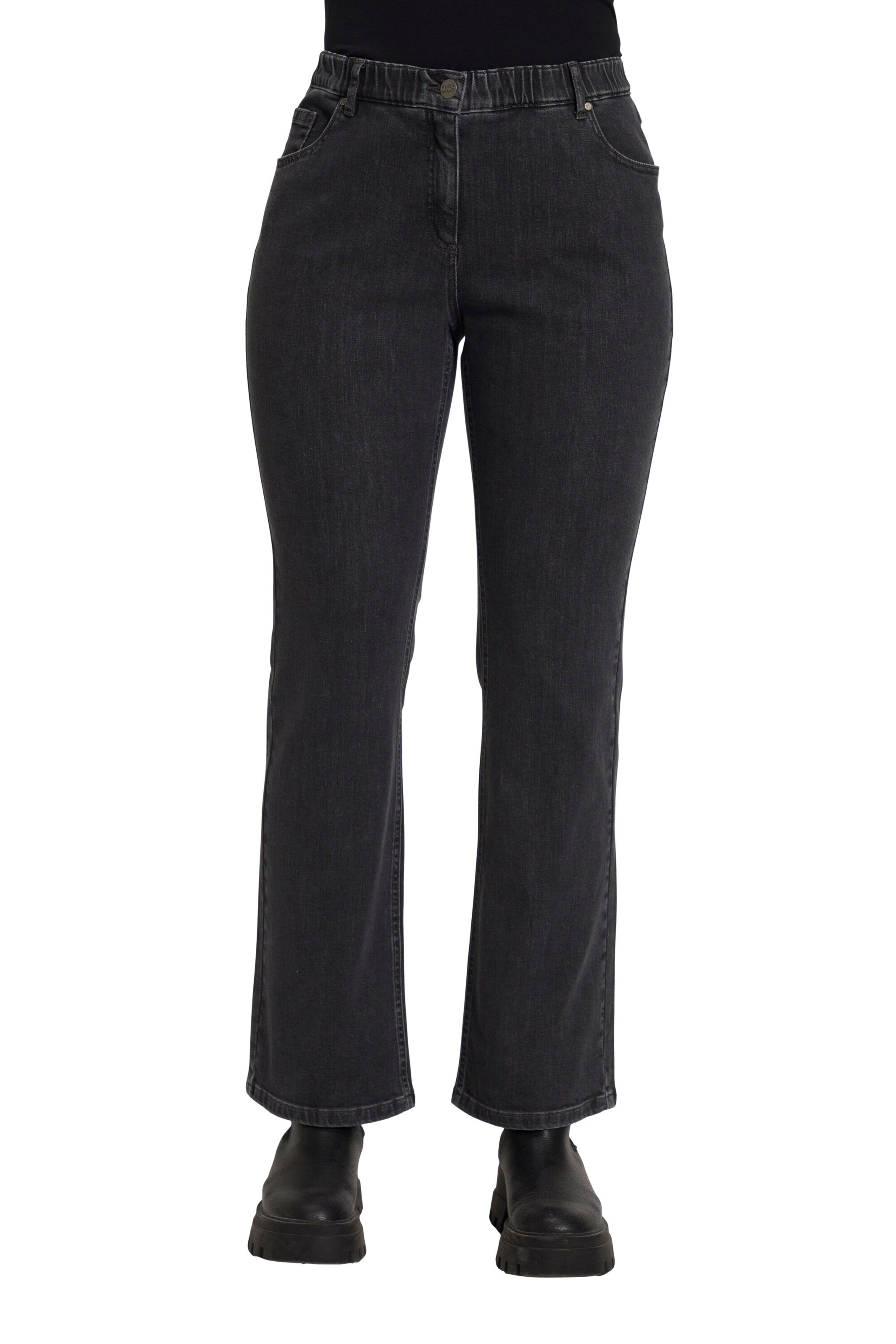 Ulla Popken Bootcut Jeans in Grau: Vorderseite