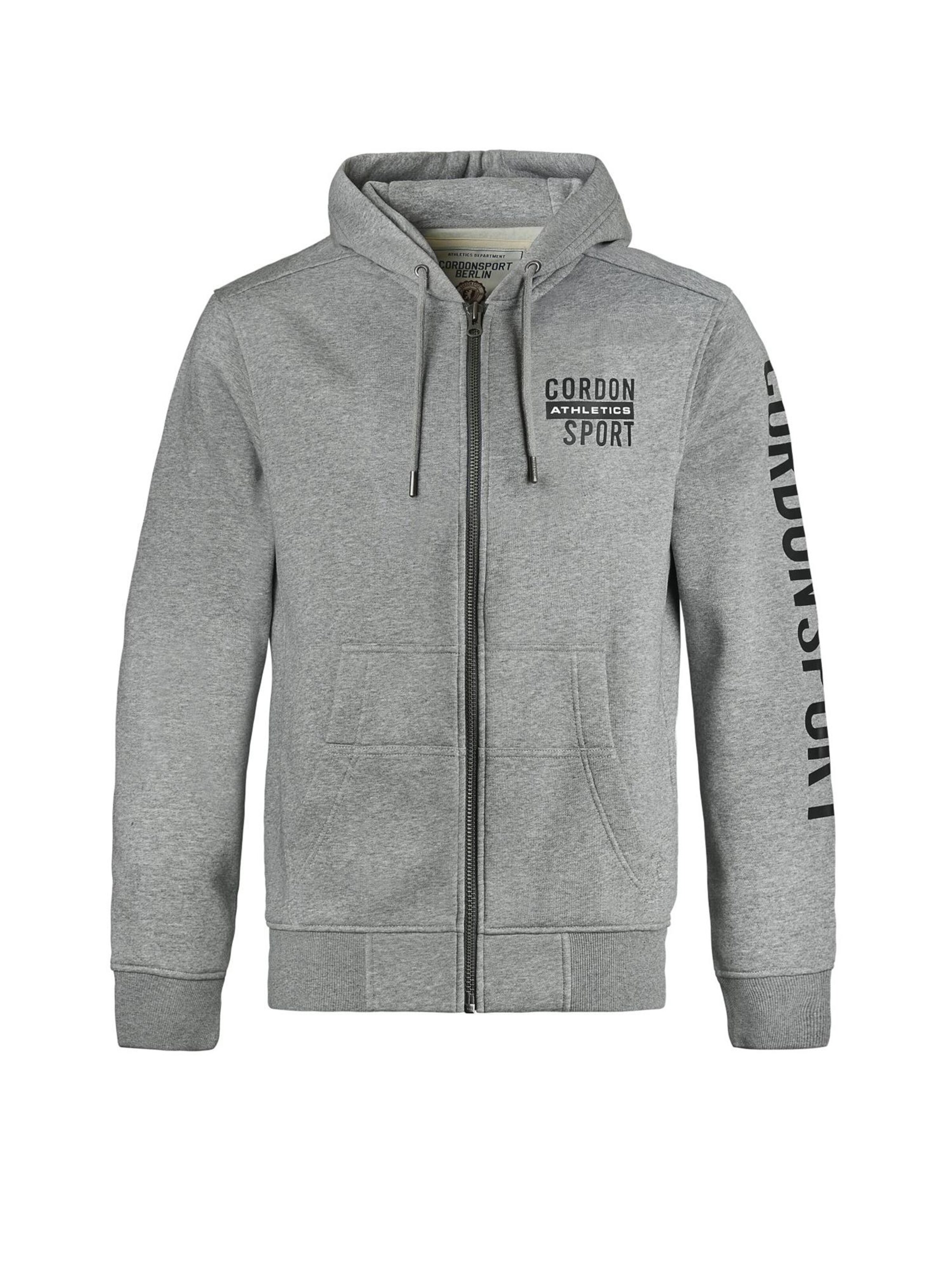Cordon Sport Zip-Up Hoodie 'King' in Grey: front