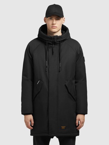 khujo Wintermantel 'Tandem' in Schwarz: Vorderseite