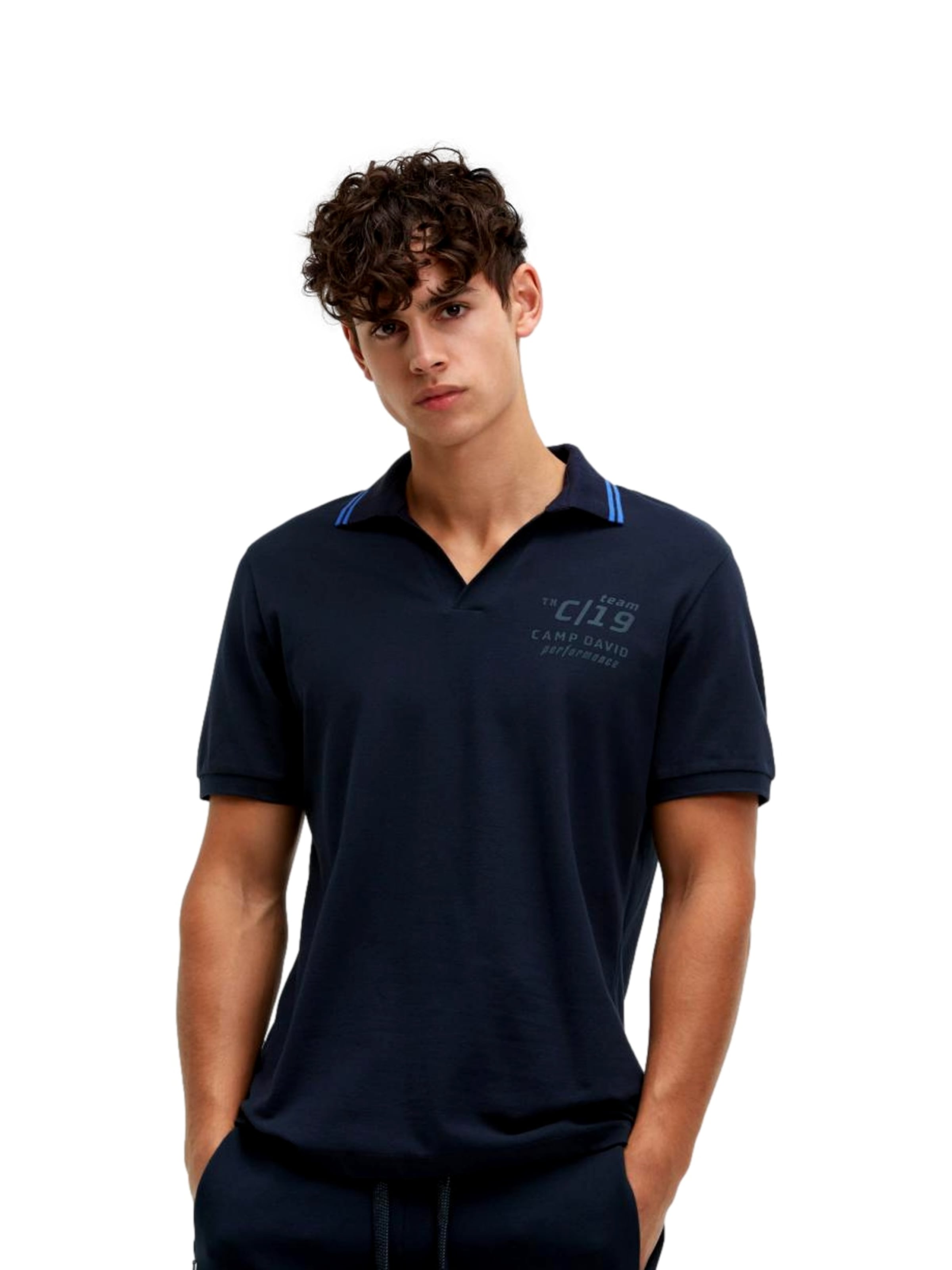 CAMP DAVID Shirt 'Game.Set.Match' in Blauw: voorkant