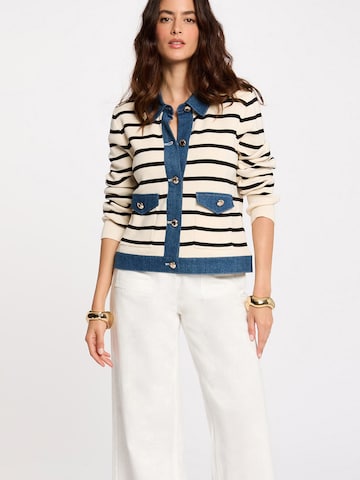 Morgan Gebreid vest in Blauw: voorkant