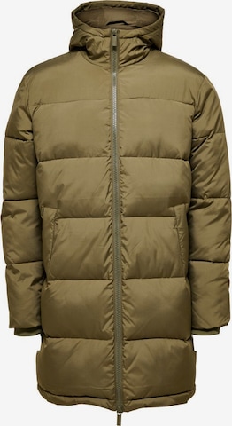 SELECTED HOMME Winter Jacket in Green: front