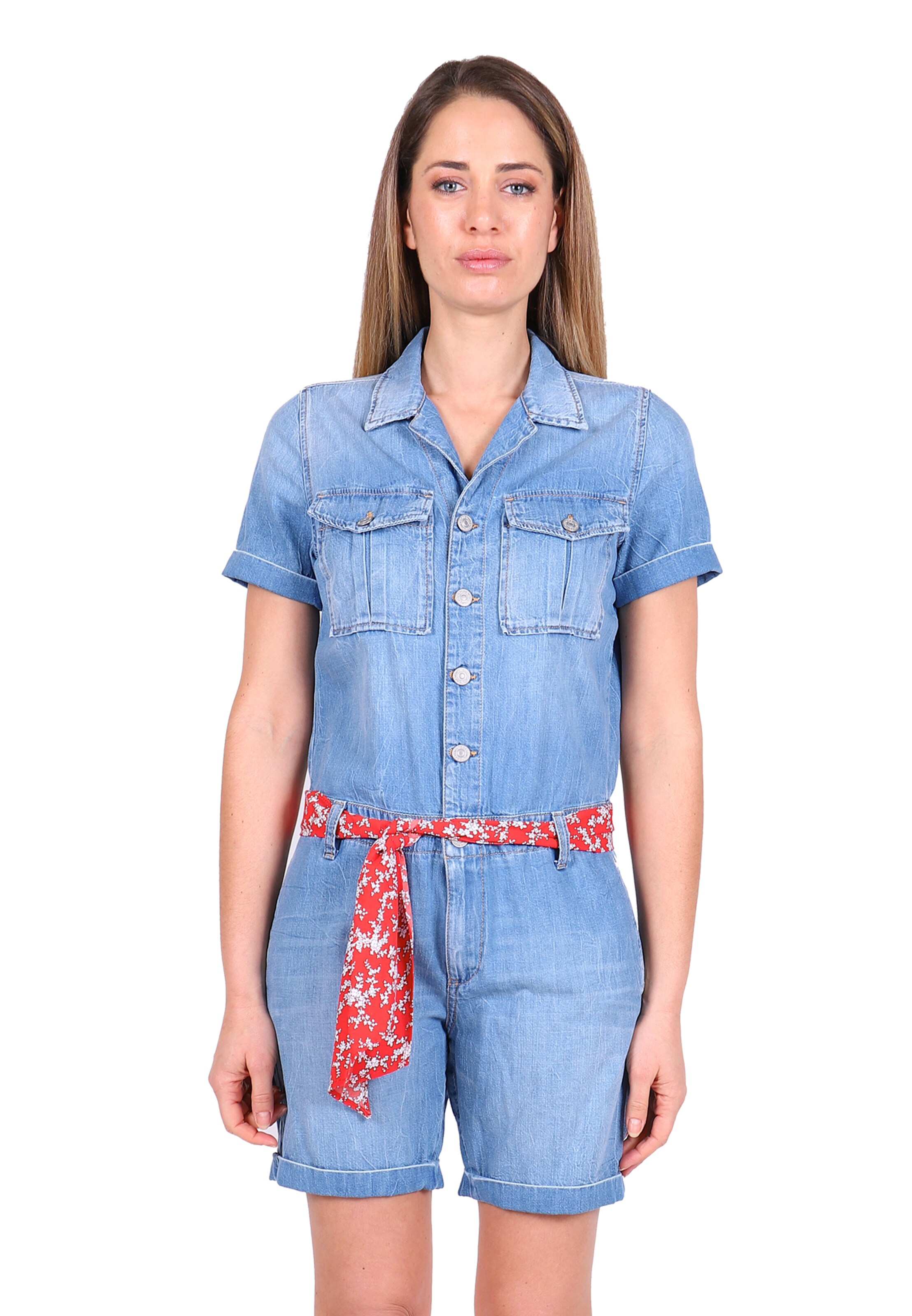 Le Temps Des Cerises Overall Adams In Kurzer Jeans Optik In Blau About You